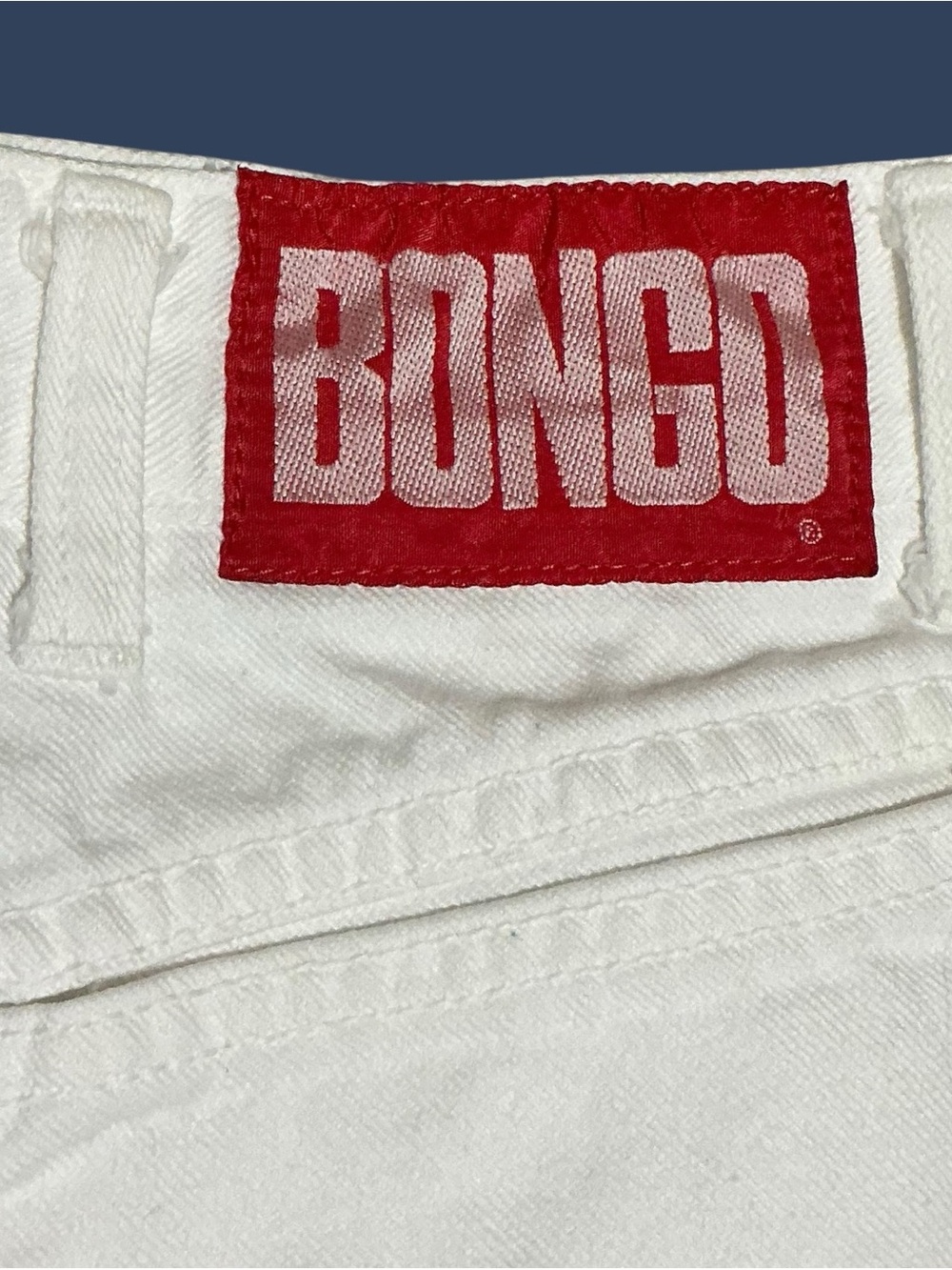 Vintage Bongo Gene Montesano USA White Denim Button Fly Shorts High Rise - Picture 4 of 6